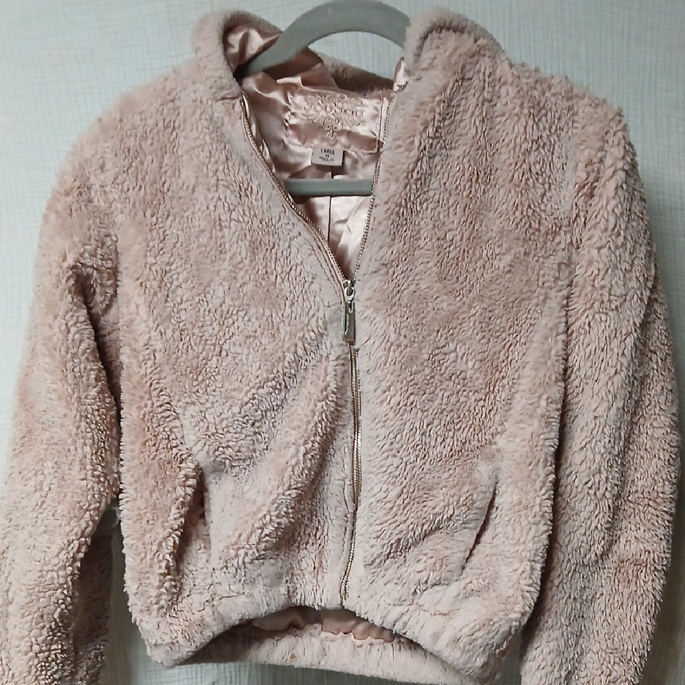 Cat & Jack Pink Puffer Jacket with Cozy Hood and Plush Fabric